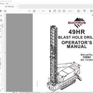 Cat Bucyrus 49HR Blast Hole Drill Operator's Manual SN 141363 - PDF DOWNLOAD