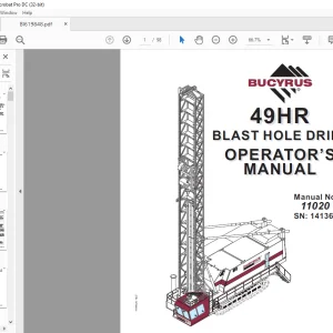 Cat Bucyrus 49HR Blast Hole Drill Operator's Manual SN 141365 - PDF DOWNLOAD