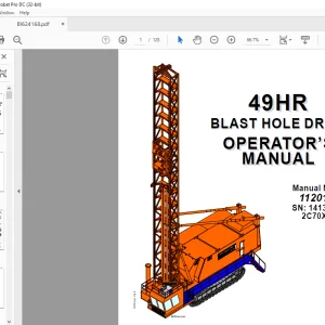 Cat Bucyrus 49HR Blast Hole Drill Operator's Manual SN 141368 2C70X20 - PDF DOWNLOAD