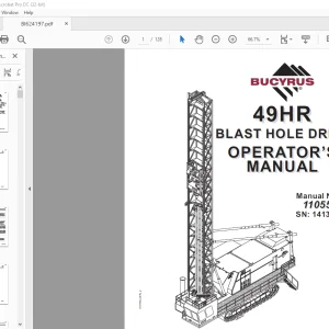 Cat Bucyrus 49HR Blast Hole Drill Operator's Manual SN 141375 - PDF DOWNLOAD
