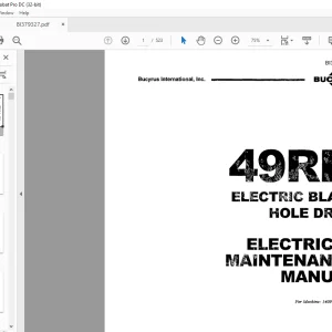 Cat Bucyrus 49HR Electric Blast Hole Drill Electrical Maintenance Manual 140909 & 140910 - PDF DOWNLOAD