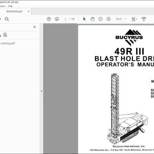 Cat Bucyrus 49R III Blast Hole Drill Operator's Manual BI005559 - PDF DOWNLOAD