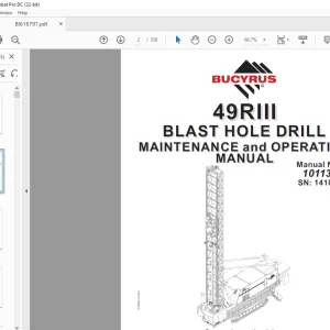Cat Bucyrus 49RIII Blast Hole Drill Maintenance & Operation Manual SN 141093 - PDF DOWNLOAD