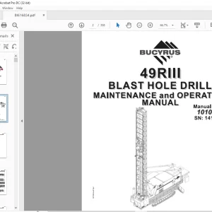 Cat Bucyrus 49RIII Blast Hole Drill Maintenance & Operation Manual SN 141128 - PDF DOWNLOAD