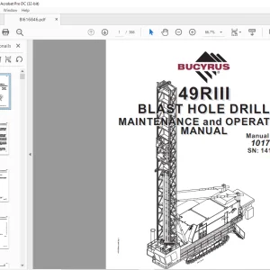 Cat Bucyrus 49RIII Blast Hole Drill Maintenance & Operation Manual SN 141133 - PDF DOWNLOAD