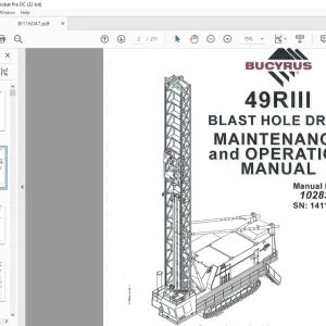 Cat Bucyrus 49RIII Blast Hole Drill Maintenance & Operation Manual SN 141160 - PDF DOWNLOAD