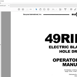 Cat Bucyrus 49RIII Electric Blast Hole Drill Operator's Manual BI005493 - PDF DOWNLOAD