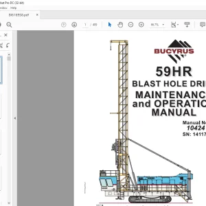Cat Bucyrus 59HR Blast Hole Drill Maintenance & Operation Manual SN 141171 - PDF DOWNLOAD