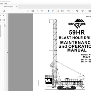Cat Bucyrus 59HR Blast Hole Drill Maintenance & Operation Manual SN 141464 & 141465 - PDF DOWNLOAD