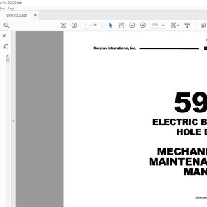 Cat Bucyrus 59R Electric Blast Hole Drill Mechanical Maintenance Manual BI005503 - PDF DOWNLOAD