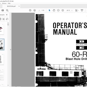 Cat Bucyrus 60-R Blast Hole Drill Operator's Manual BI005506 - PDF DOWNLOAD