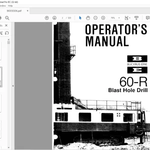 Cat Bucyrus 60-R Blast Hole Drill Operator's Manual BI005506 - PDF DOWNLOAD