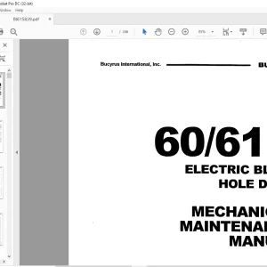 Cat Bucyrus 60R 61R Electric Blast Hole Drill Mechanical Maintenance Manual BI615839 - PDF DOWNLOAD