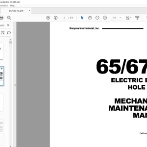 Cat Bucyrus 65R 67R Electric Blast Hole Drill Mechanical Maintenance Manual BI005543 - PDF DOWNLOAD