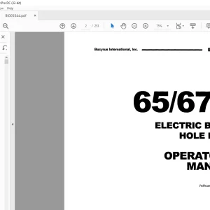 Cat Bucyrus 65R 67R Electric Blast Hole Drill Operator's Manual BI005544 - PDF DOWNLOAD