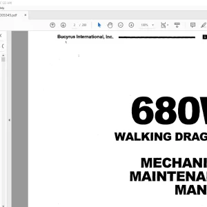 Cat Bucyrus 680W Walking Dragline Mechanical Maintenance Manual BI005345 - PDF DOWNLOAD