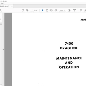 Cat Bucyrus 7400 Dragline Maintenance & Operation Manual BI006166 - PDF DOWNLOAD