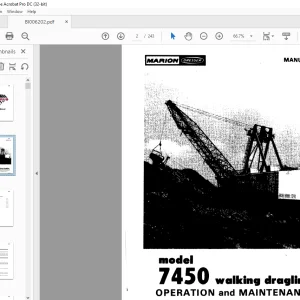 Cat Bucyrus 7450 Walking Dragline Operation & Maintenance Manual BI006202 - PDF DOWNLOAD
