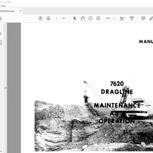 Cat Bucyrus 7620 Dragline Maintenance & Operation Manual BI006364 - PDF DOWNLOAD