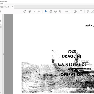 Cat Bucyrus 7620 Dragline Maintenance & Operation Manual BI006377 - PDF DOWNLOAD