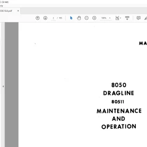 Cat Bucyrus 8050 Dragline Maintenance & Operation Manual BI006164 - PDF DOWNLOAD