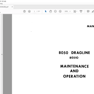 Cat Bucyrus 8050 Dragline Maintenance & Operation Manual SN 80510 - PDF DOWNLOAD