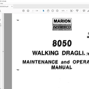 Cat Bucyrus 8050 Walking Dragline Maintenance & Operation Manual SN 23055 - PDF DOWNLOAD
