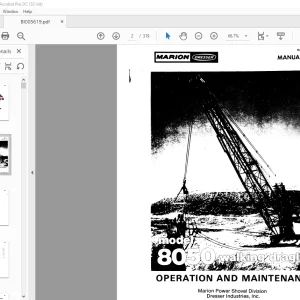 Cat Bucyrus 8050 Walking Dragline Operation & Maintenance Manual BI005619 - PDF DOWNLOAD