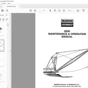 Cat Bucyrus 8200 Dragline Maintenance & Operation Manual BI006244 - PDF DOWNLOAD
