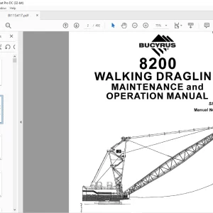 Cat Bucyrus 8200 Walking Dragline Maintenance & Operation Manual SN 141147 - PDF DOWNLOAD