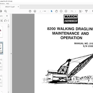Cat Bucyrus 8200 Walking Dragline Maintenance & Operation Manual SN 23326 - PDF DOWNLOAD