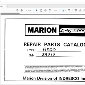 Cat Bucyrus 8200 Walking Repair Parts Catalog Manual SN 23212 - PDF DOWNLOAD