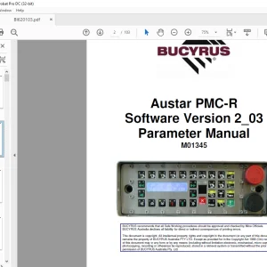 Cat Bucyrus Austar PMC-R Software Version 2_03 Parameter Manual BI620103 - PDF DOWNLOAD