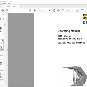 Cat Bucyrus DBT - Shield 2550/5500-2X4319-1750 Operating Manual BI622211 - PDF DOWNLOAD