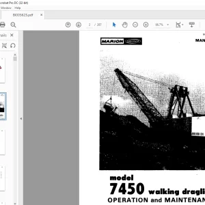 Cat Bucyrus Dresser 7450 Walking Dragline Operation & Maintenance Manual BI005625 - PDF DOWNLOAD