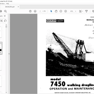 Cat Bucyrus Dresser 7450 Walking Dragline Operation & Maintenance Manual BI006290 - PDF DOWNLOAD
