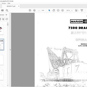 Cat Bucyrus Dresser 7500 Dragline Maintenance & Operation Manual SN 23119 & 23120 - PDF DOWNLOAD
