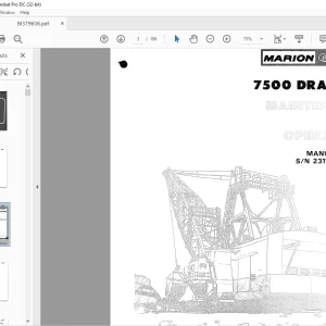 Cat Bucyrus Dresser 7500 Dragline Maintenance & Operation Manual SN 23119 & 23120 - PDF DOWNLOAD
