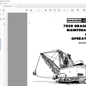 Cat Bucyrus Dresser 7820 Dragline Maintenance & Operation Manual BI006450 - PDF DOWNLOAD