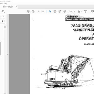 Cat Bucyrus Dresser 7820 Dragline Maintenance & Operation Manual BI638409 - PDF DOWNLOAD