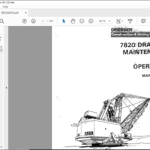 Cat Bucyrus Dresser 7820 Dragline Maintenance & Operation Manual BI638409 - PDF DOWNLOAD