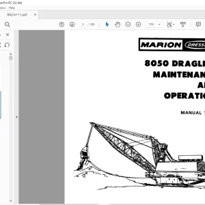 Cat Bucyrus Dresser 8050 Dragline Maintenance & Operation Manual BI624111 - PDF DOWNLOAD