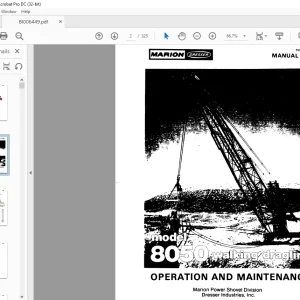 Cat Bucyrus Dresser 8050 Walking Dragline Operation & Maintenance Manual BI006449 - PDF DOWNLOAD
