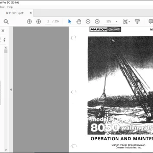 Cat Bucyrus Dresser 8050 Walking Dragline Operation & Maintenance Manual BI116013 - PDF DOWNLOAD