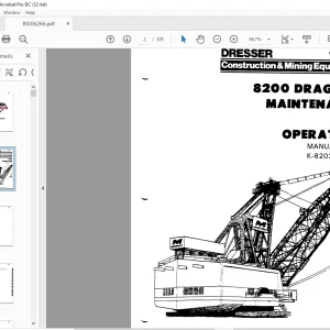 Cat Bucyrus Dresser 8200 Dragline Maintenance & Operation Manual BI006266 - PDF DOWNLOAD