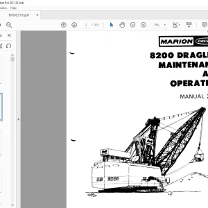 Cat Bucyrus Dresser 8200 Dragline Maintenance & Operation Manual BI006319 - PDF DOWNLOAD
