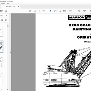 Cat Bucyrus Dresser 8200 Dragline Maintenance & Operation Manual BI006362 - PDF DOWNLOAD