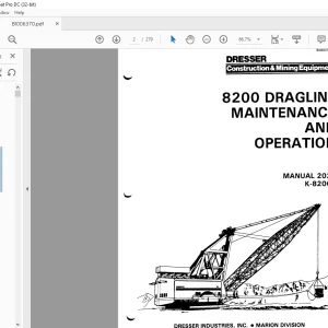 Cat Bucyrus Dresser 8200 Dragline Maintenance & Operation Manual BI006370 - PDF DOWNLOAD