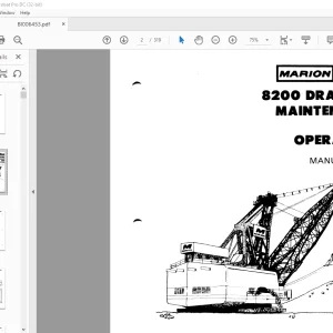 Cat Bucyrus Dresser 8200 Dragline Maintenance & Operation Manual BI006453 - PDF DOWNLOAD