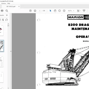 Cat Bucyrus Dresser 8200 Dragline Maintenance & Operation Manual BI116023 - PDF DOWNLOAD